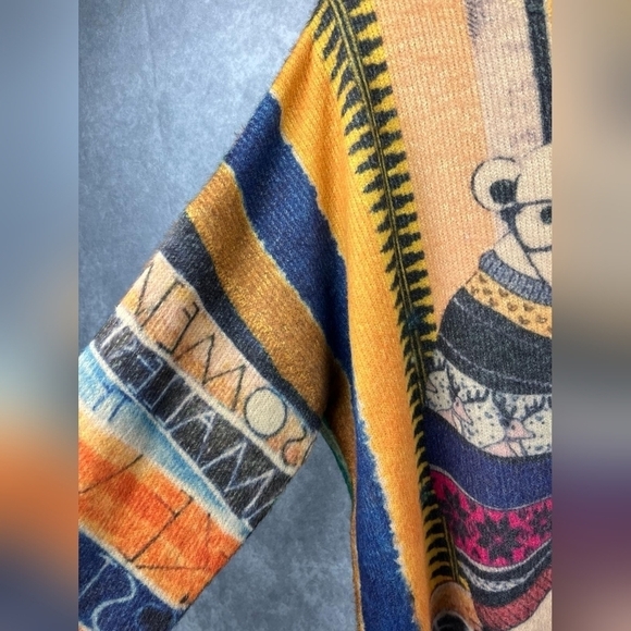 YESNO Womens Oversized Teddy Bear Graphic Pullover Wool Cotton Sweater Size 3XL - Picture 5 of 12